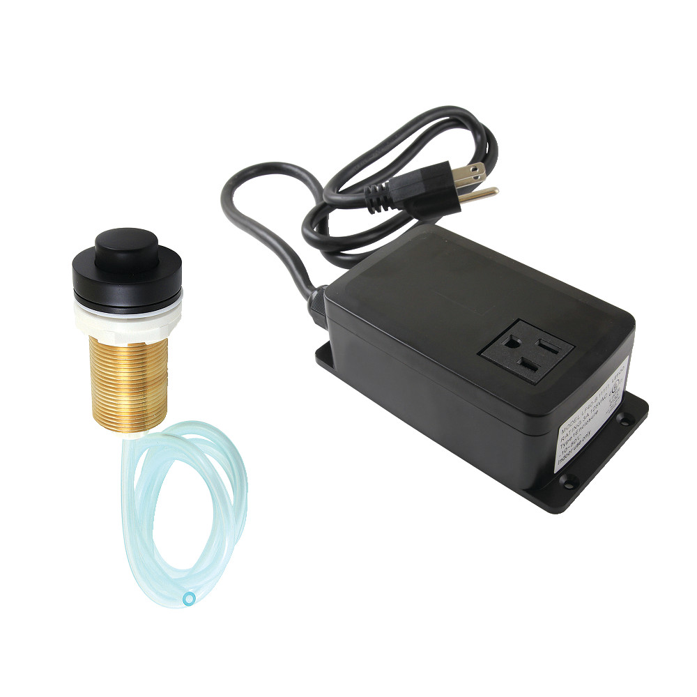Gourmetier Single Outlet Garbage Disposal Air Switch Kit, Matte Black
