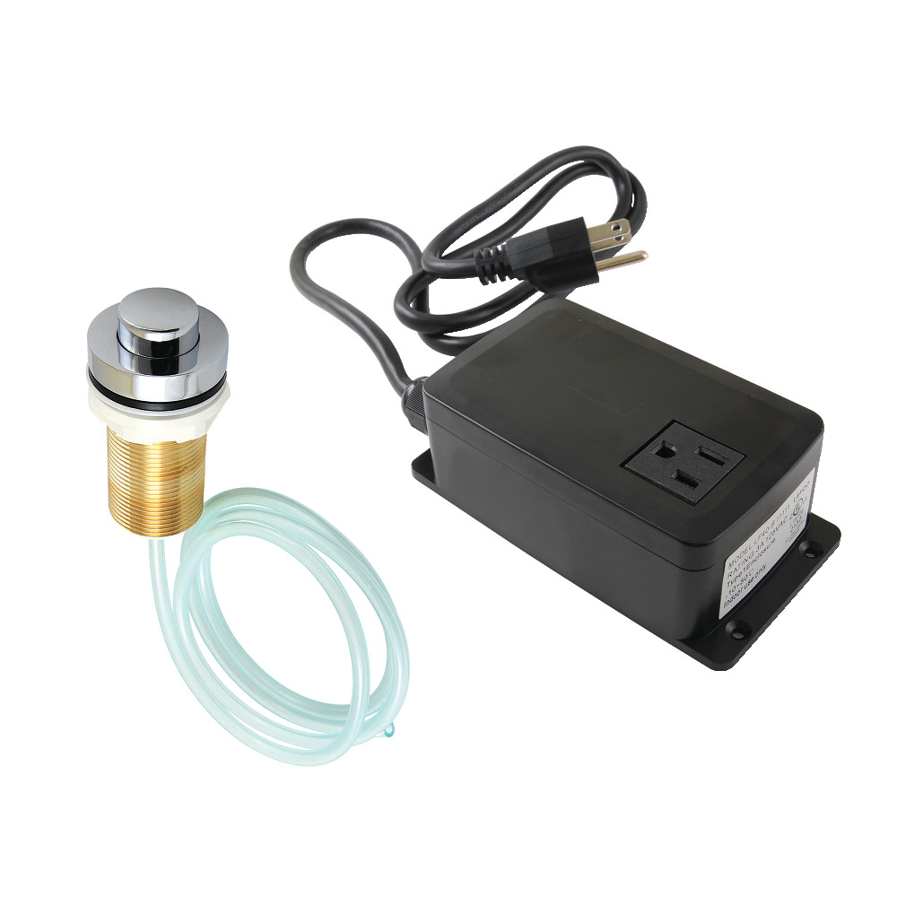 Gourmetier Single Outlet Garbage Disposal Air Switch Kit, Polished Chrome