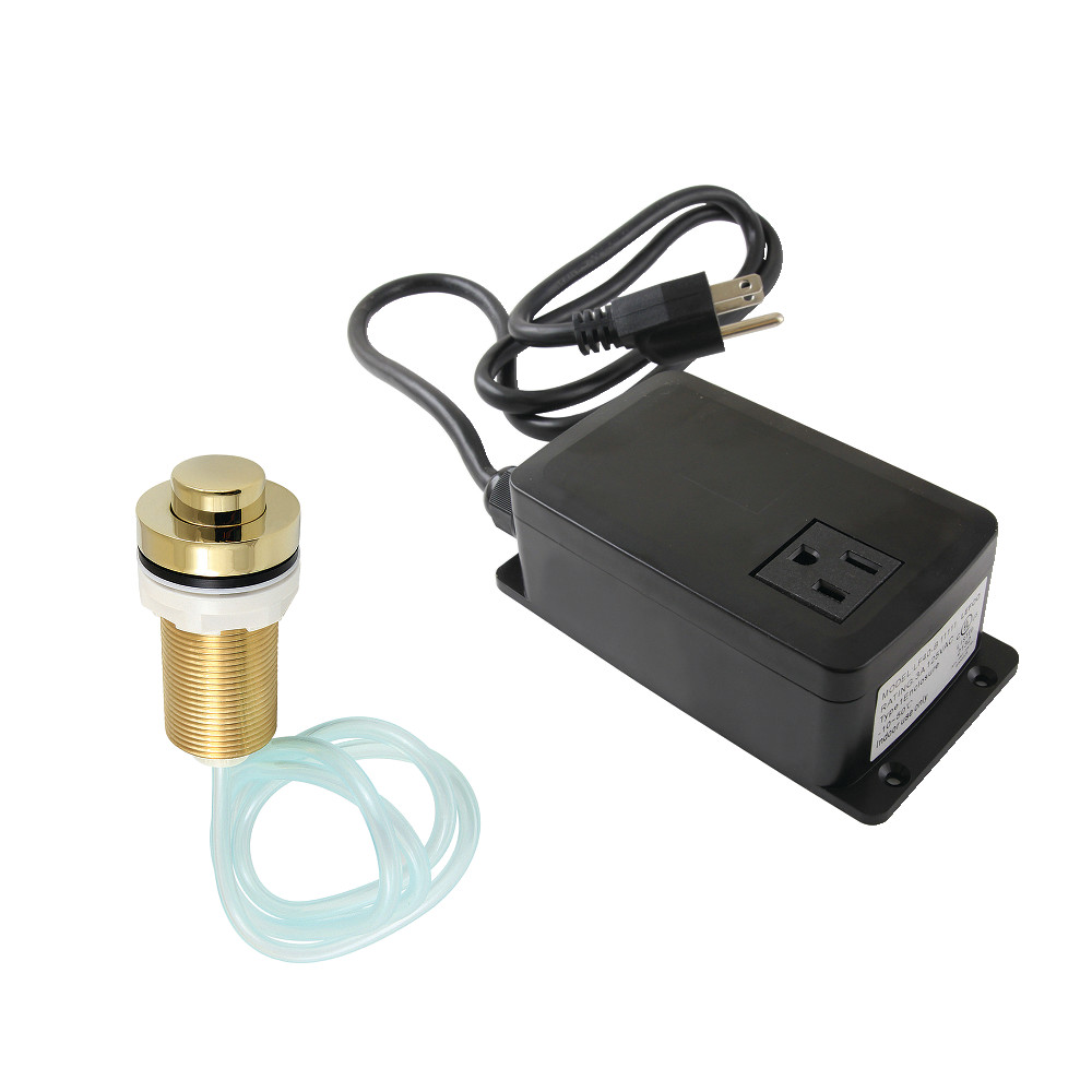 Gourmetier Single Outlet Garbage Disposal Air Switch Kit, Polished Brass