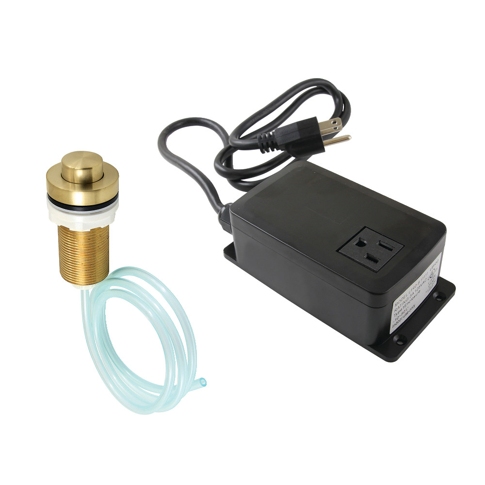 Gourmetier Single Outlet Garbage Disposal Air Switch Kit, Brushed Brass