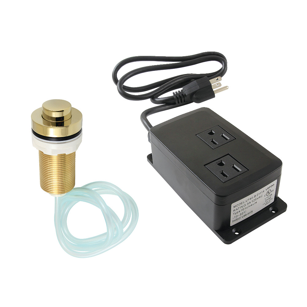 Picture of Kingston Brass KAMDK212 Gourmetier Dual Outlet Garbage Disposal Air Switch Kit, Polished Brass