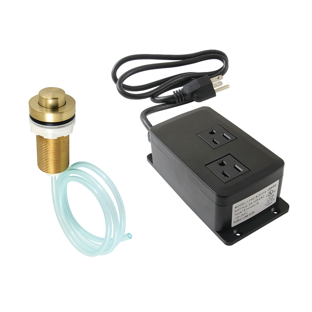 Picture of Kingston Brass KAMDK217 Gourmetier Dual Outlet Garbage Disposal Air Switch Kit, Brushed Brass