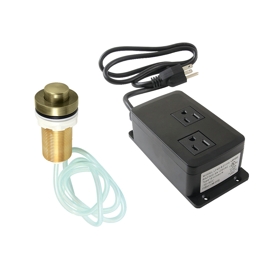 Picture of Kingston Brass KAMDK21AB Gourmetier Dual Outlet Garbage Disposal Air Switch Kit, Antique Brass