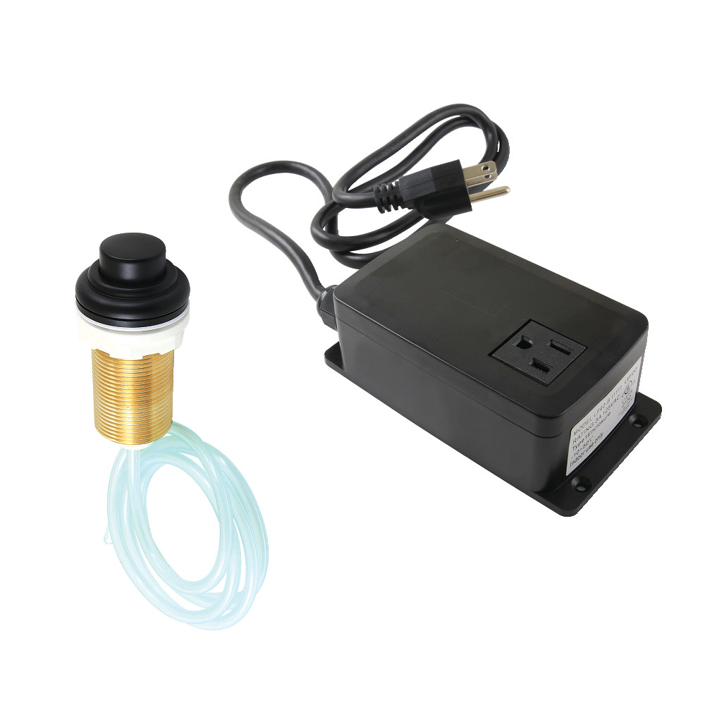 Gourmetier Single Outlet Garbage Disposal Air Switch Kit, Matte Black