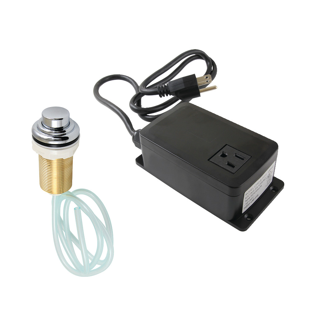Gourmetier Single Outlet Garbage Disposal Air Switch Kit, Polished Chrome