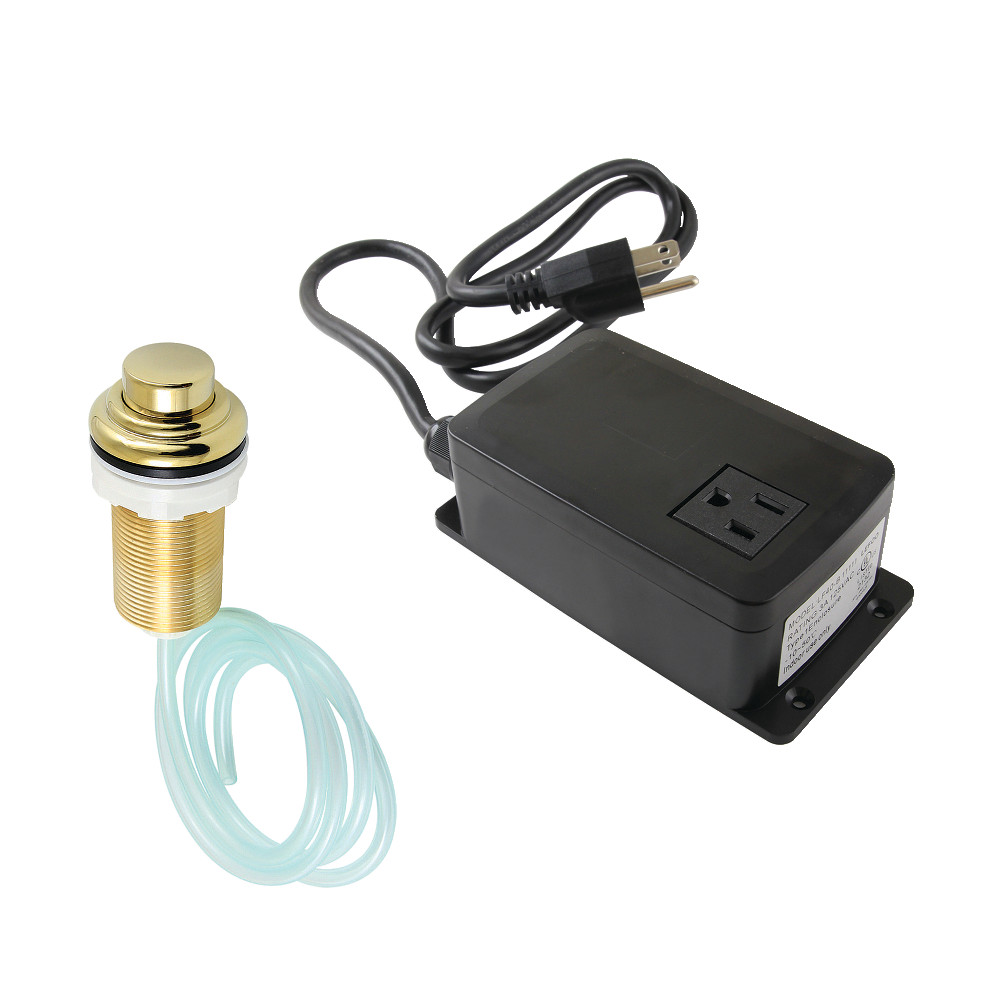 Gourmetier Single Outlet Garbage Disposal Air Switch Kit, Polished Brass