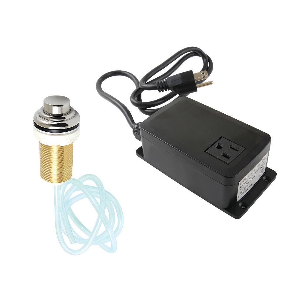 Gourmetier Single Outlet Garbage Disposal Air Switch Kit, Polished Nickel
