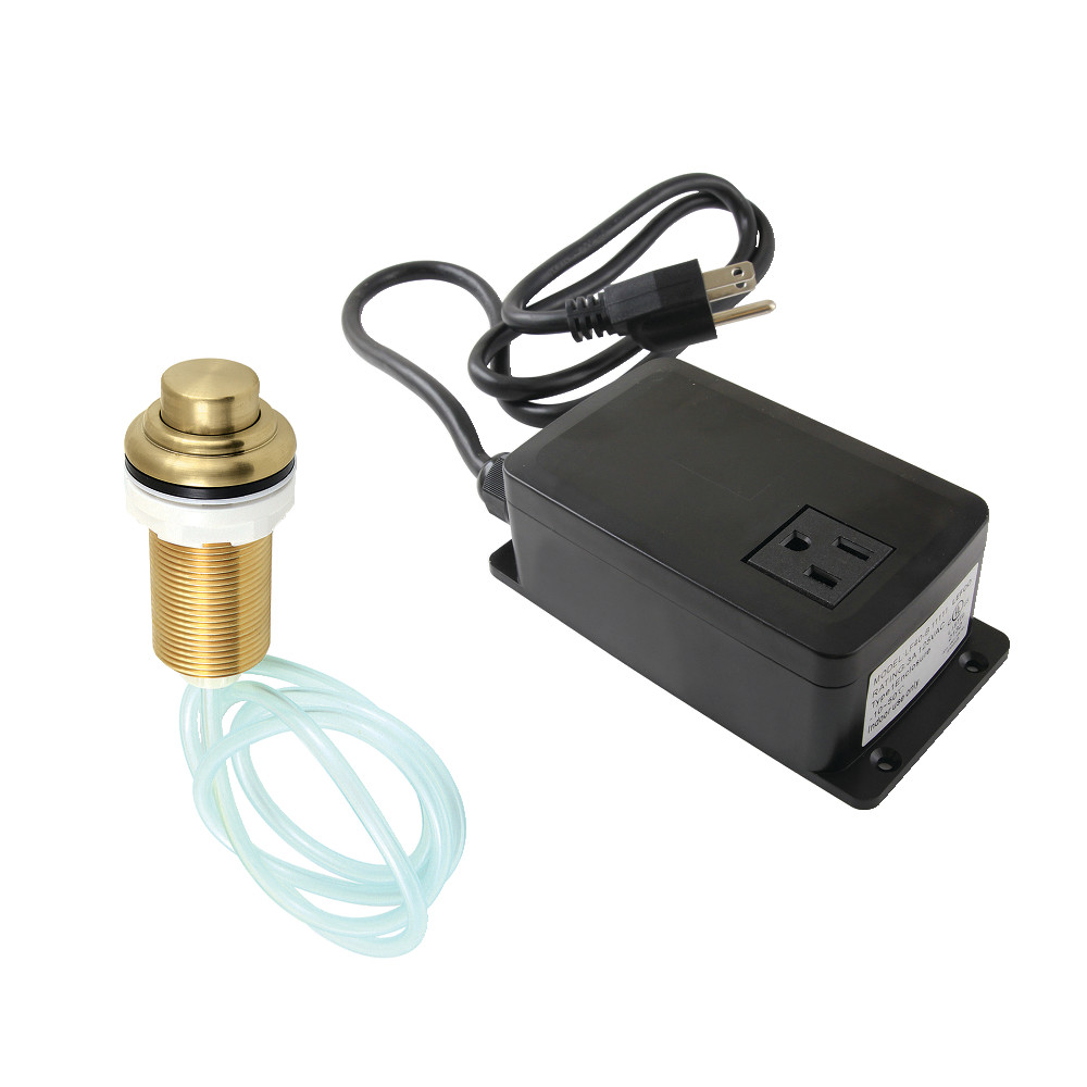 Gourmetier Single Outlet Garbage Disposal Air Switch Kit, Brushed Brass