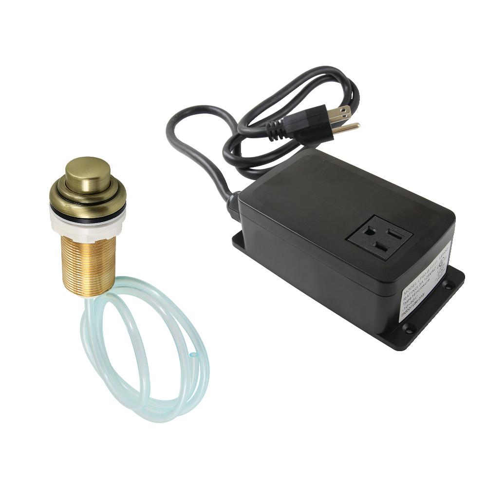 Gourmetier Single Outlet Garbage Disposal Air Switch Kit, Antique Brass