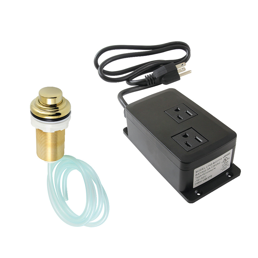Picture of Kingston Brass KATDK212 Gourmetier Dual Outlet Garbage Disposal Air Switch Kit, Polished Brass