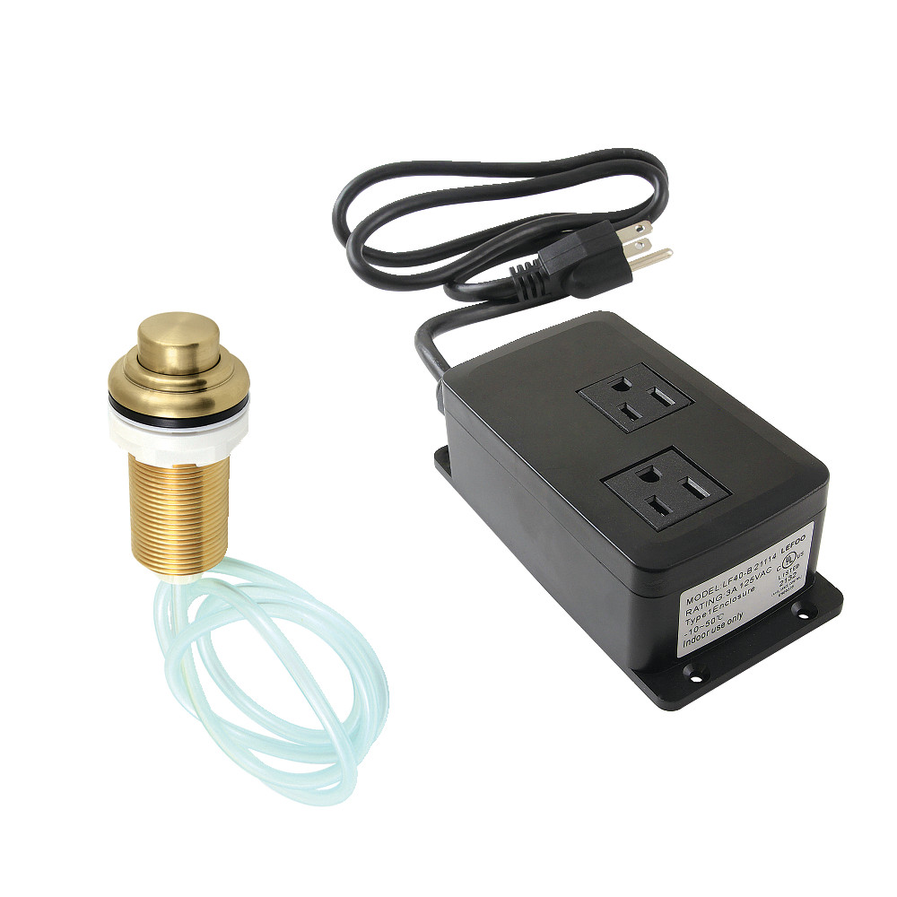 Picture of Kingston Brass KATDK217 Gourmetier Dual Outlet Garbage Disposal Air Switch Kit, Brushed Brass