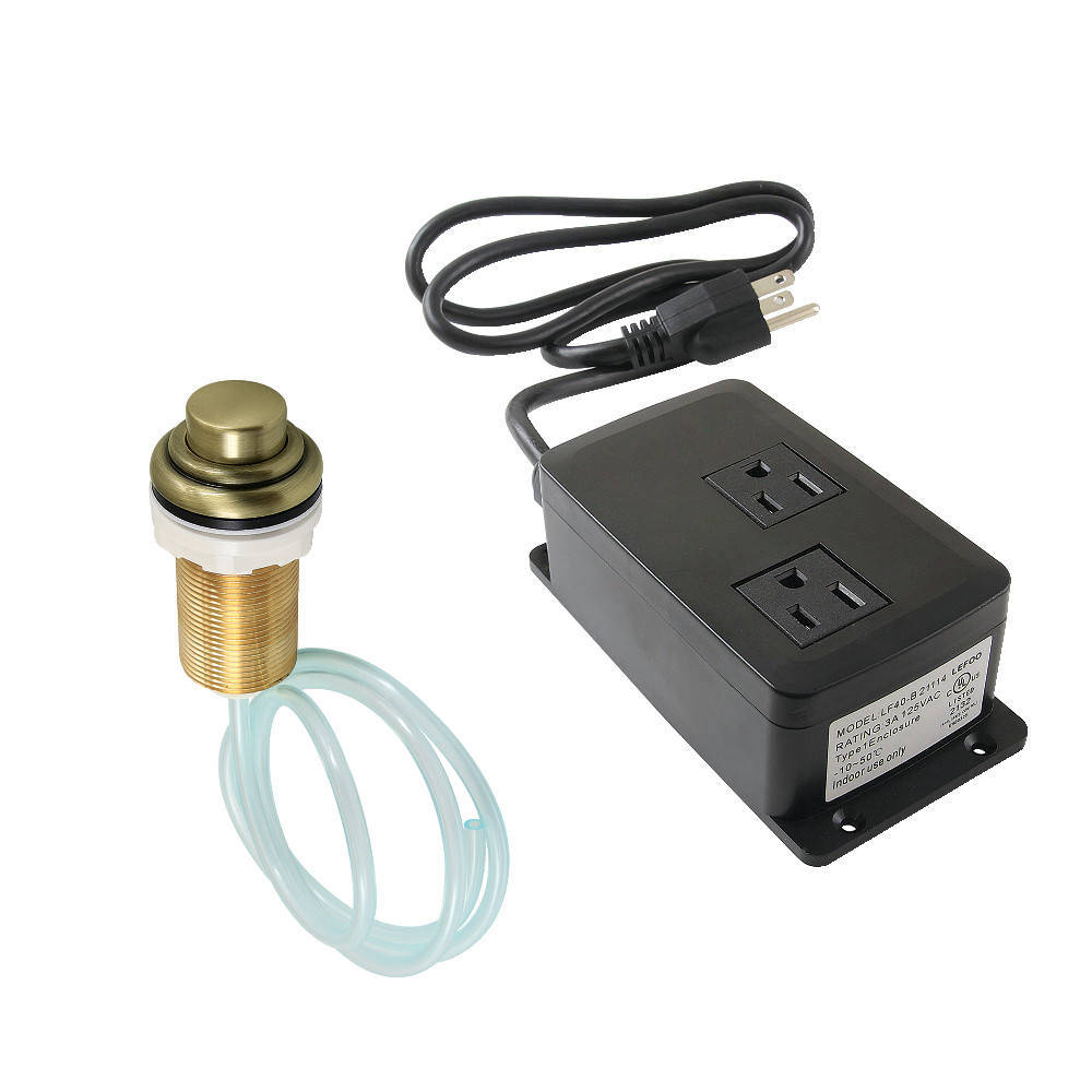 Picture of Kingston Brass KATDK21AB Gourmetier Dual Outlet Garbage Disposal Air Switch Kit, Antique Brass