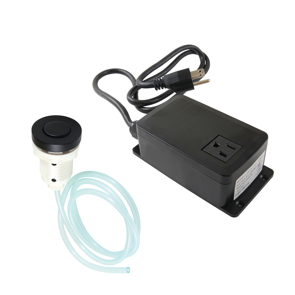 Gourmetier Single Outlet Garbage Disposal Air Switch Kit, Matte Black