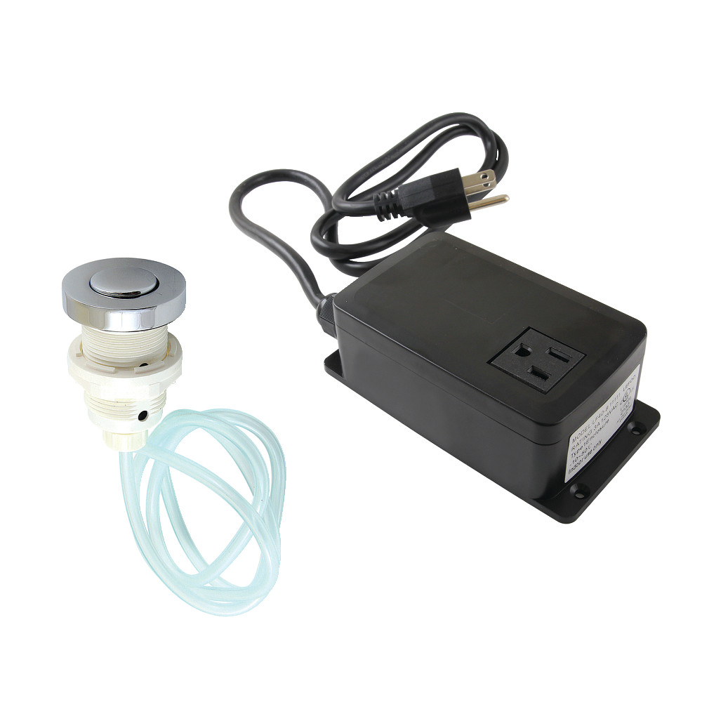 Gourmetier Single Outlet Garbage Disposal Air Switch Kit, Polished Chrome