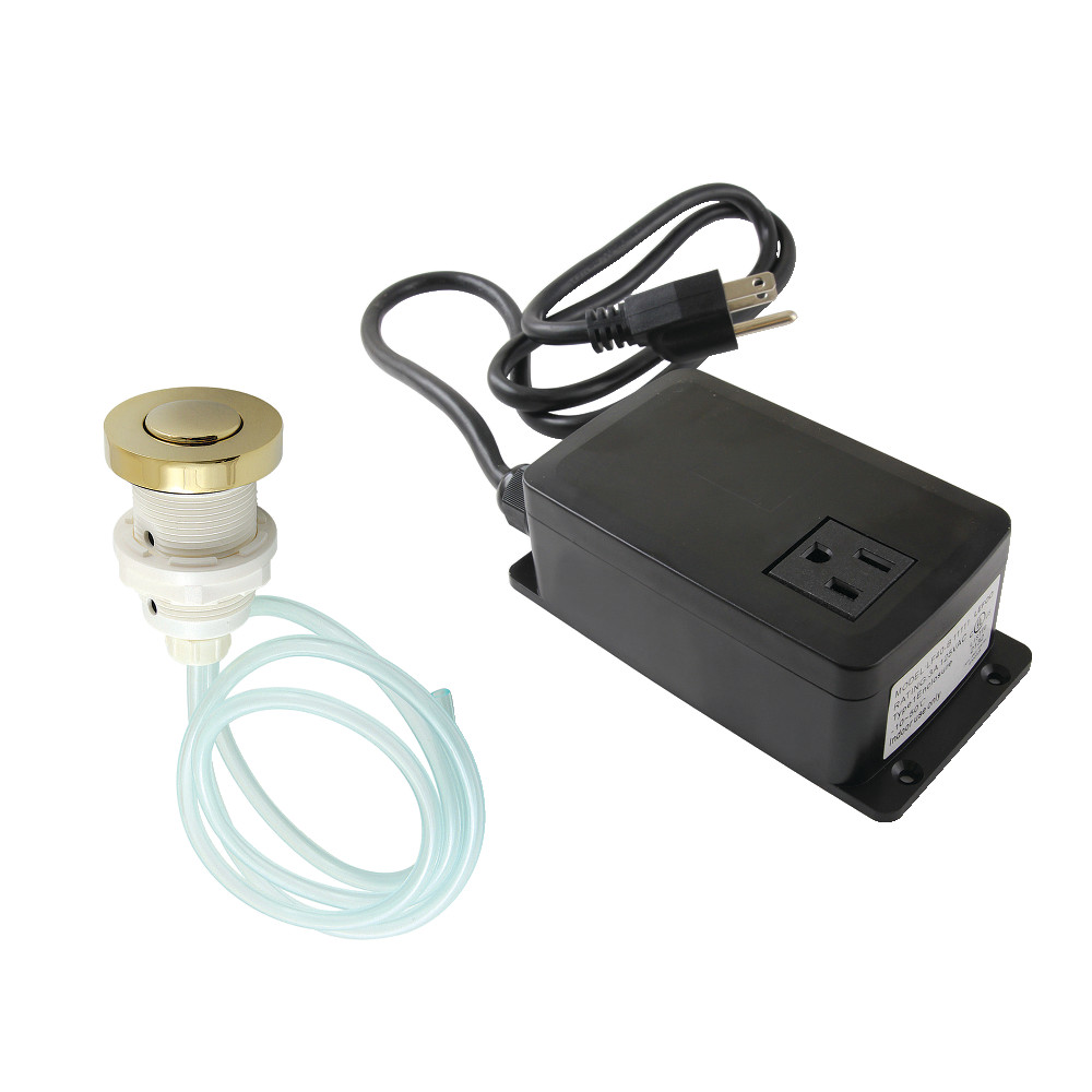 Gourmetier Single Outlet Garbage Disposal Air Switch Kit, Polished Brass
