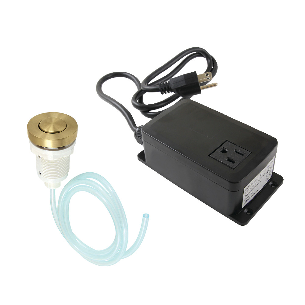 Gourmetier Single Outlet Garbage Disposal Air Switch Kit, Brushed Brass