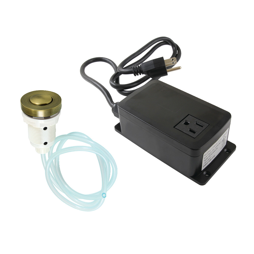 Gourmetier Single Outlet Garbage Disposal Air Switch Kit, Antique Brass