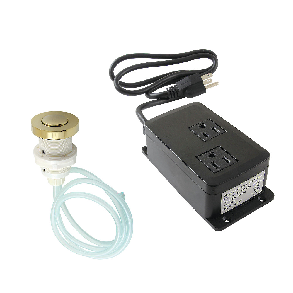 Picture of Kingston Brass KAMDK312 Gourmetier Dual Outlet Garbage Disposal Air Switch Kit, Polished Brass