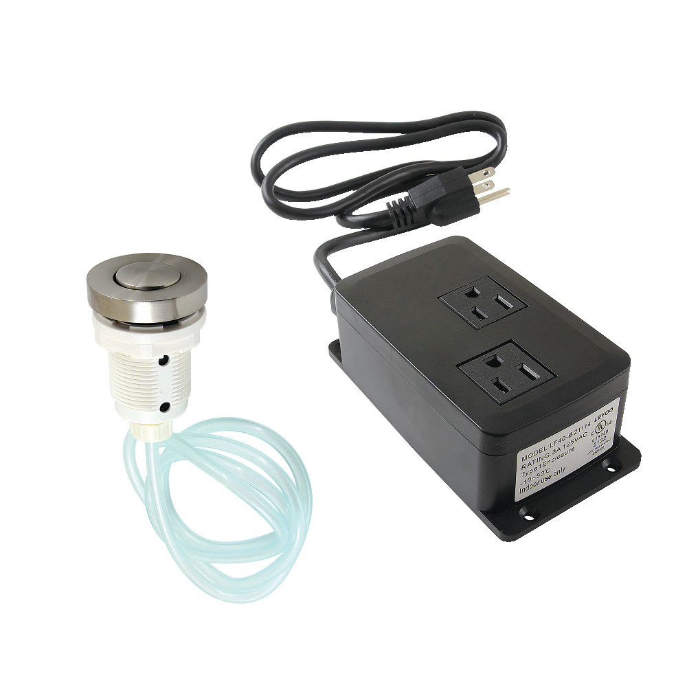 Picture of Kingston Brass KAMDK318 Gourmetier Dual Outlet Garbage Disposal Air Switch Kit, Brushed Nickel