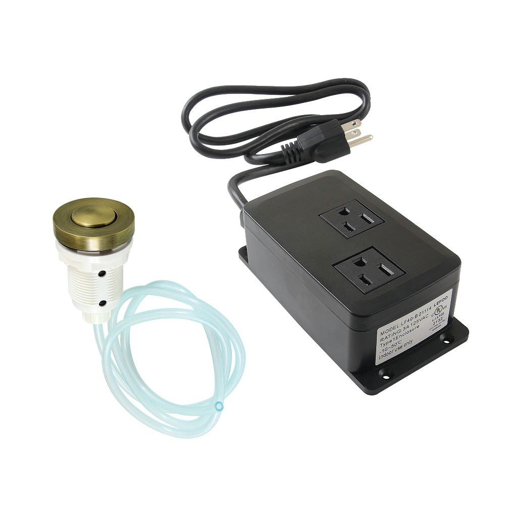 Picture of Kingston Brass KAMDK31AB Gourmetier Dual Outlet Garbage Disposal Air Switch Kit, Antique Brass
