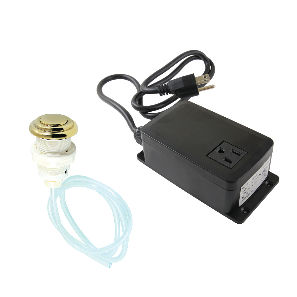 Gourmetier Single Outlet Garbage Disposal Air Switch Kit, Polished Brass