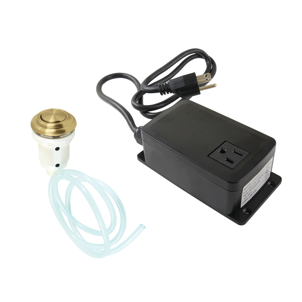 Gourmetier Single Outlet Garbage Disposal Air Switch Kit, Brushed Brass