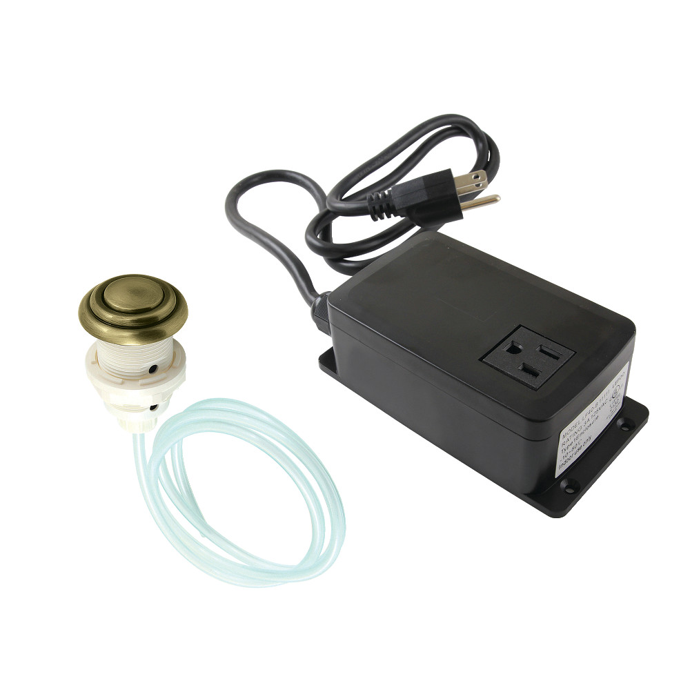 Gourmetier Single Outlet Garbage Disposal Air Switch Kit, Antique Brass