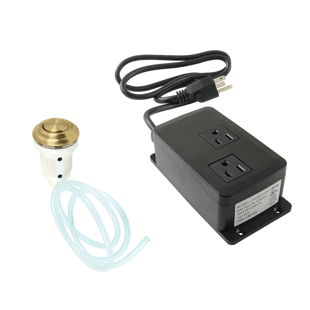 Picture of Kingston Brass KATDK317 Gourmetier Dual Outlet Garbage Disposal Air Switch Kit, Brushed Brass