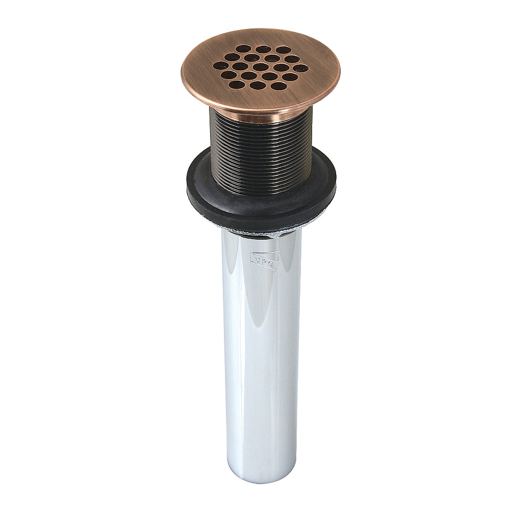 KB400AC 17 Gauge Grid Drain without Overflow, Antique Copper