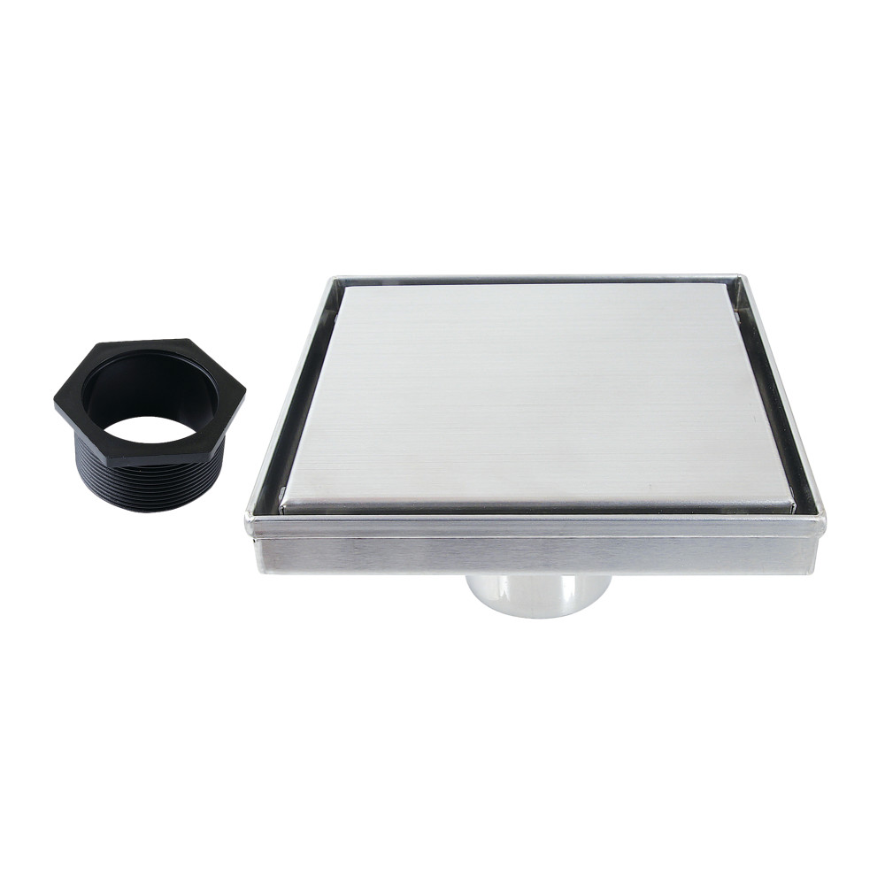 6 in. Watercourse Square Shower Drain, Polished Chrome
