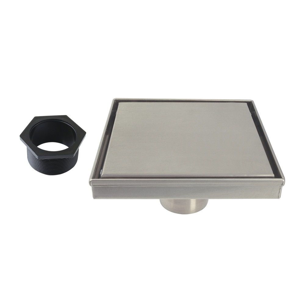 6 in. Watercourse Square Shower Drain, Brushed Nickel