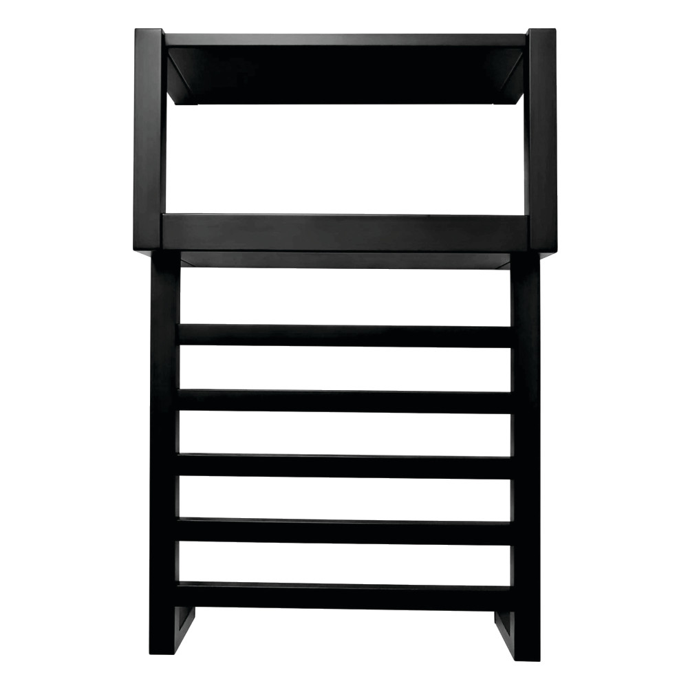 Markus Stainless Steel Wall Mount Towel Rack with Shelf, Matte Black