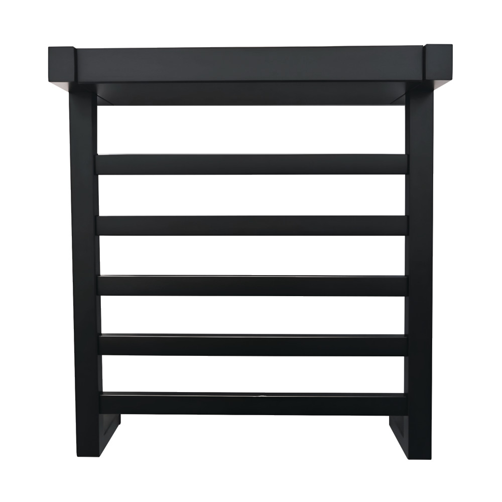 Markus Stainless Steel Wall Mount Towel Rack with Shelf, Matte Black