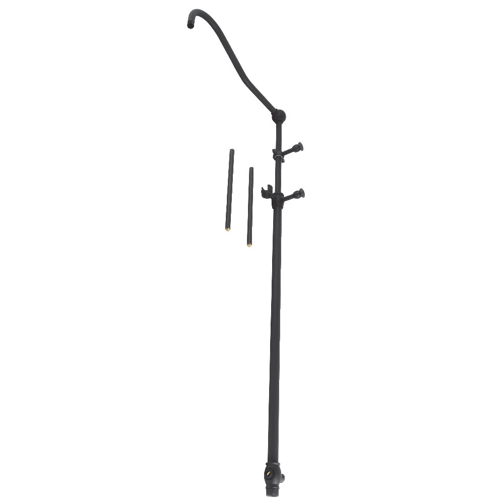 60 in. Vintage Shower Riser with 17 in. Shower Arm, Matte Black