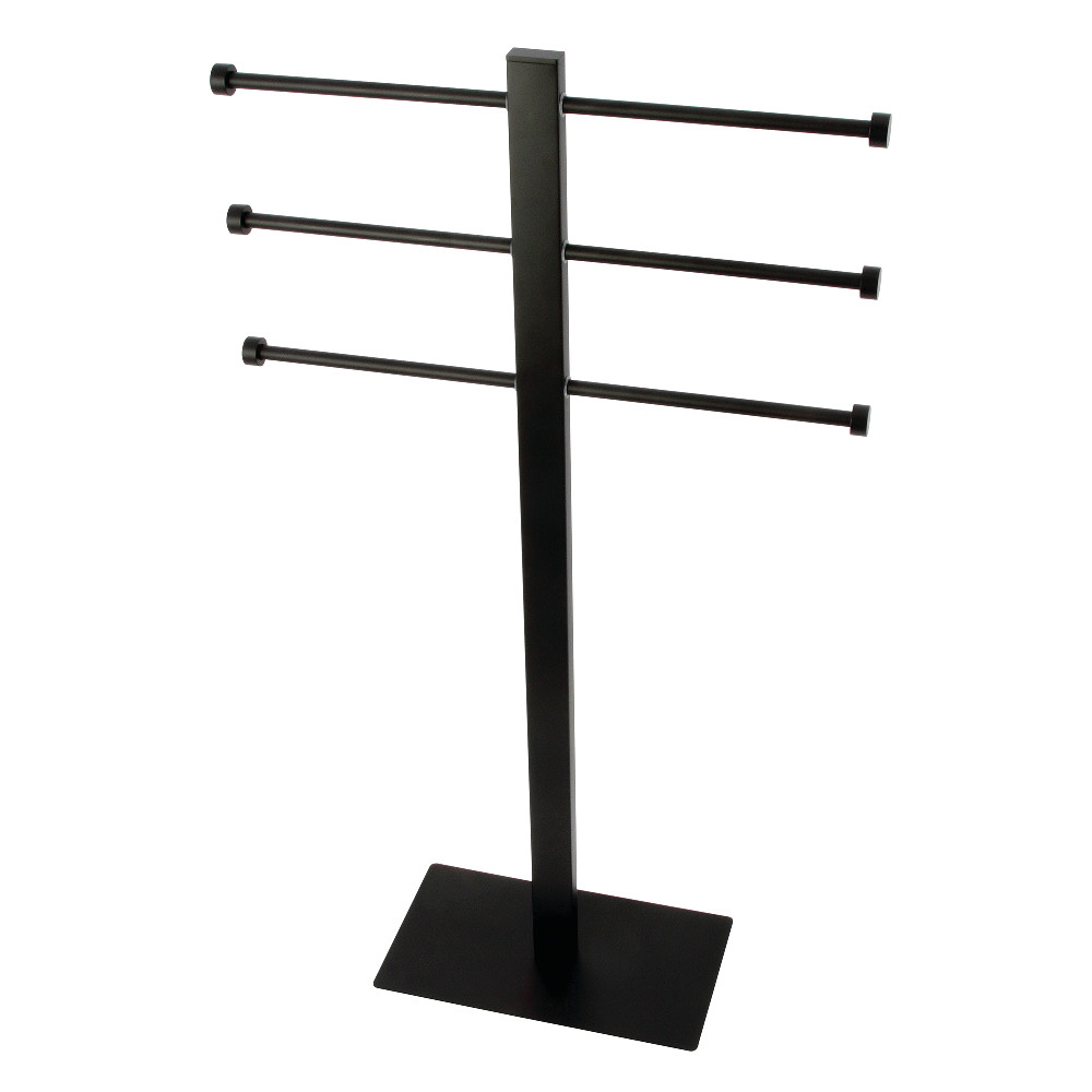 Edenscape Freestanding Stainless Steel T-Shape Towel Holder, Matte Black