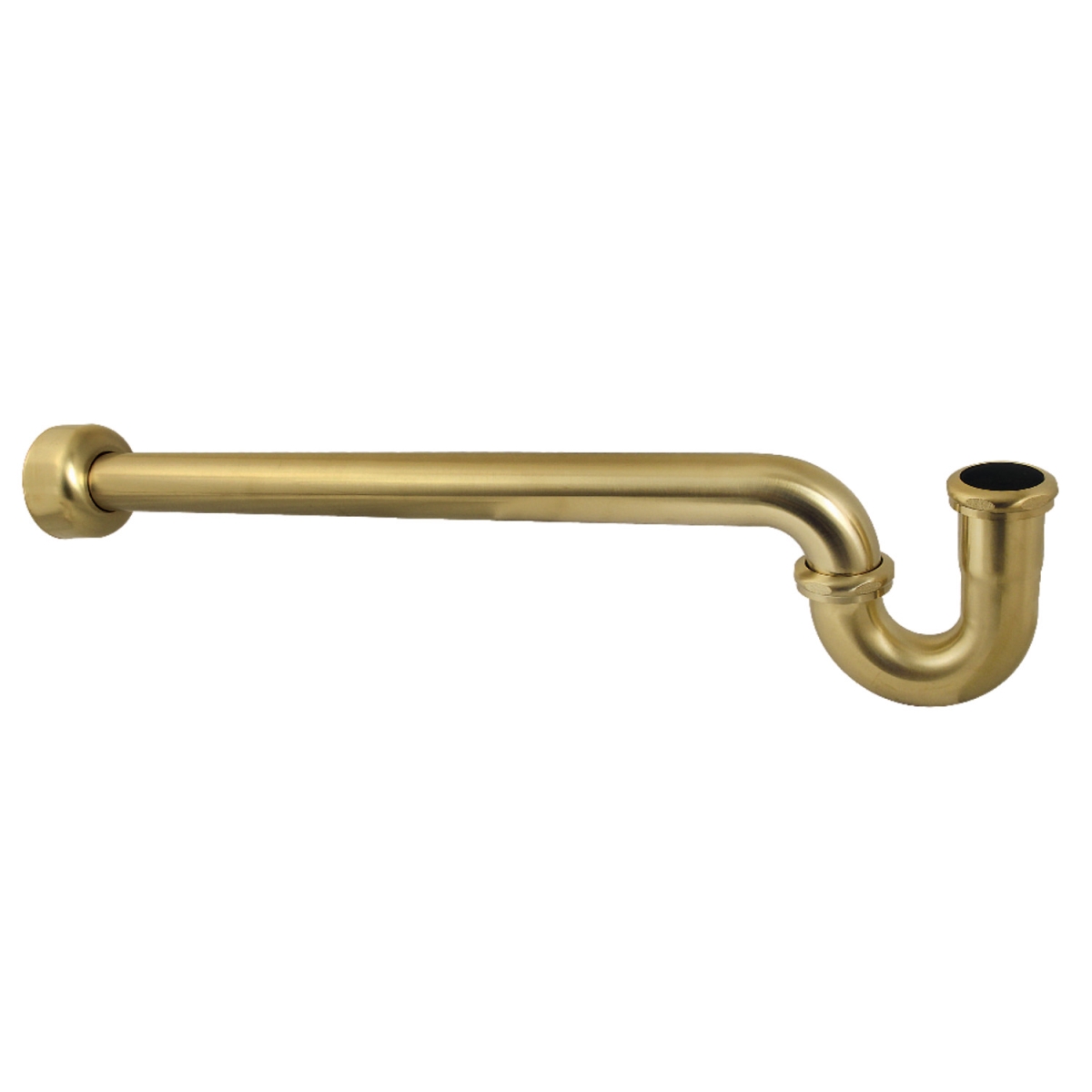 24 in. 18 Gauge P-Trap with Box Flange, Brushed Brass