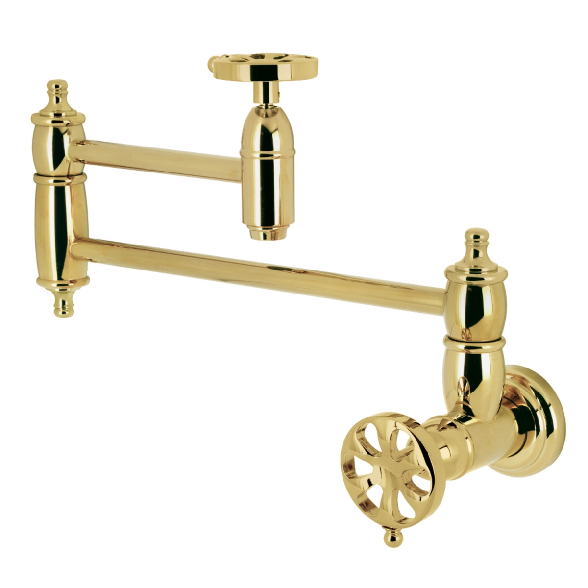 Picture of Kingston Brass KS3102RX Belknap Wall Mount Pot Filler, Polished Brass