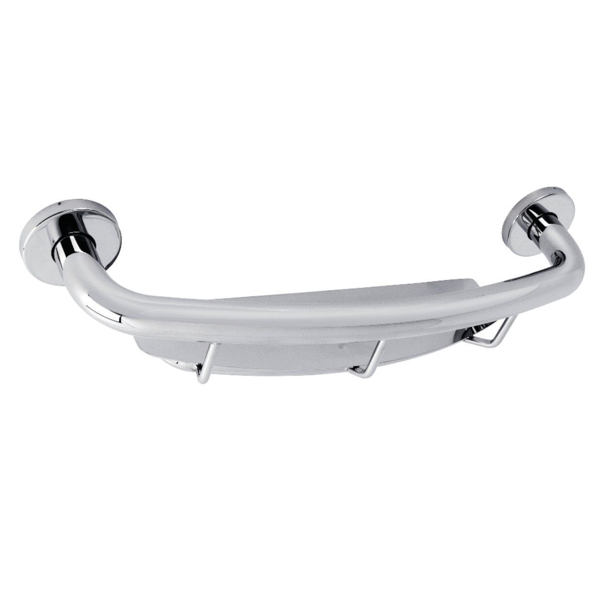 18 in. Meridian Grab Bar with Shelf, Polished Chrome