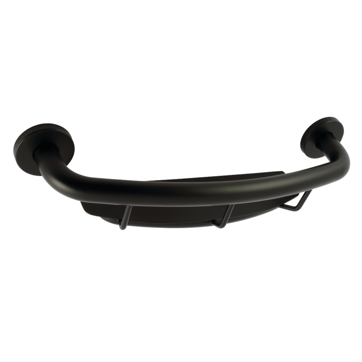 18 in. Meridian Grab Bar with Shelf, Matte Black