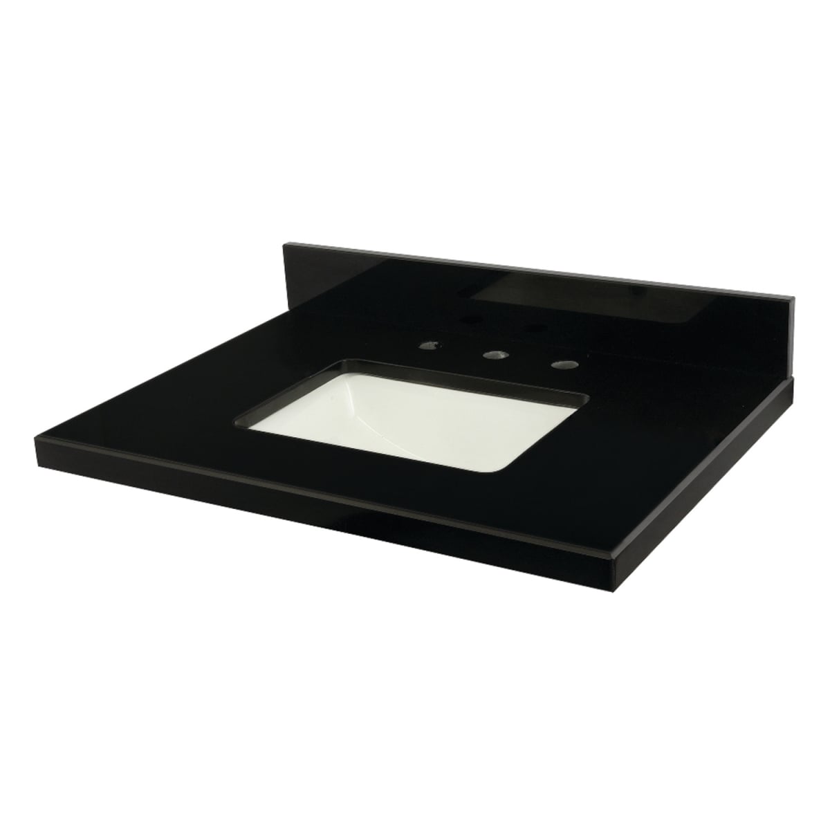 30 x 22 in. Templeton Black Granite Vanity Top with Rectangular Sink, Black & White