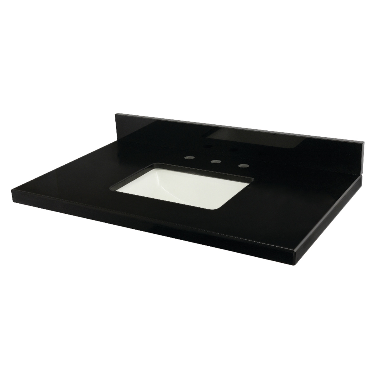 36 x 22 in. Templeton Black Granite Vanity Top with Rectangular Sink, Black & White