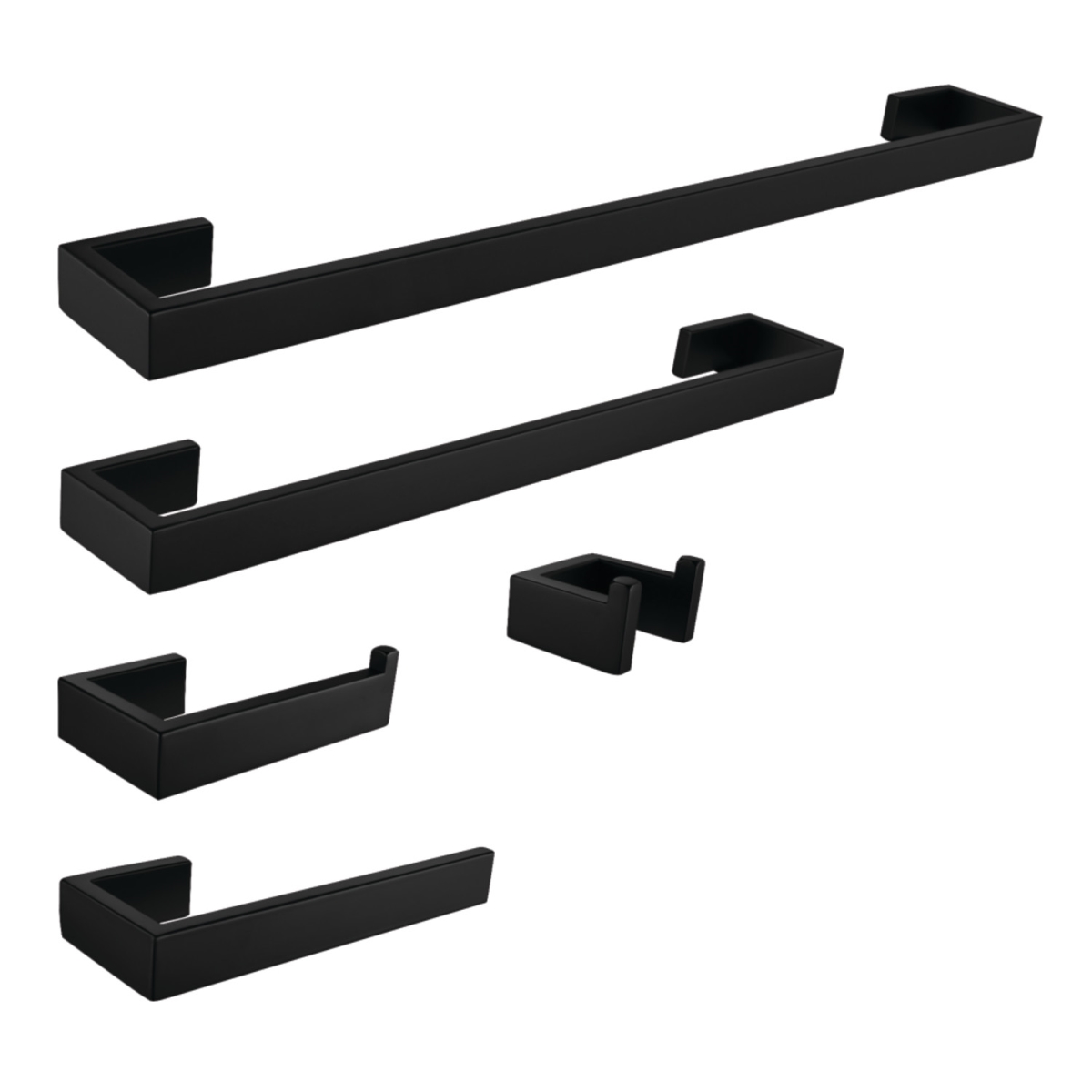 Lasdun Bathroom Accessory Set, Matte Black - 5 Piece