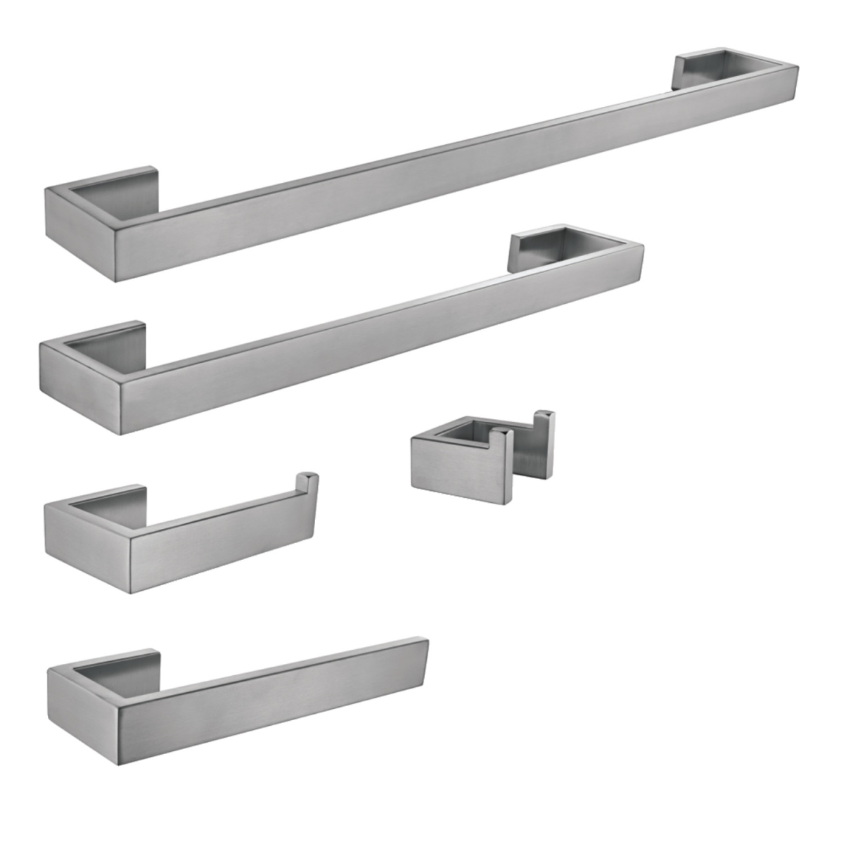 Lasdun Bathroom Accessory Set, Brushed Nickel - 5 Piece