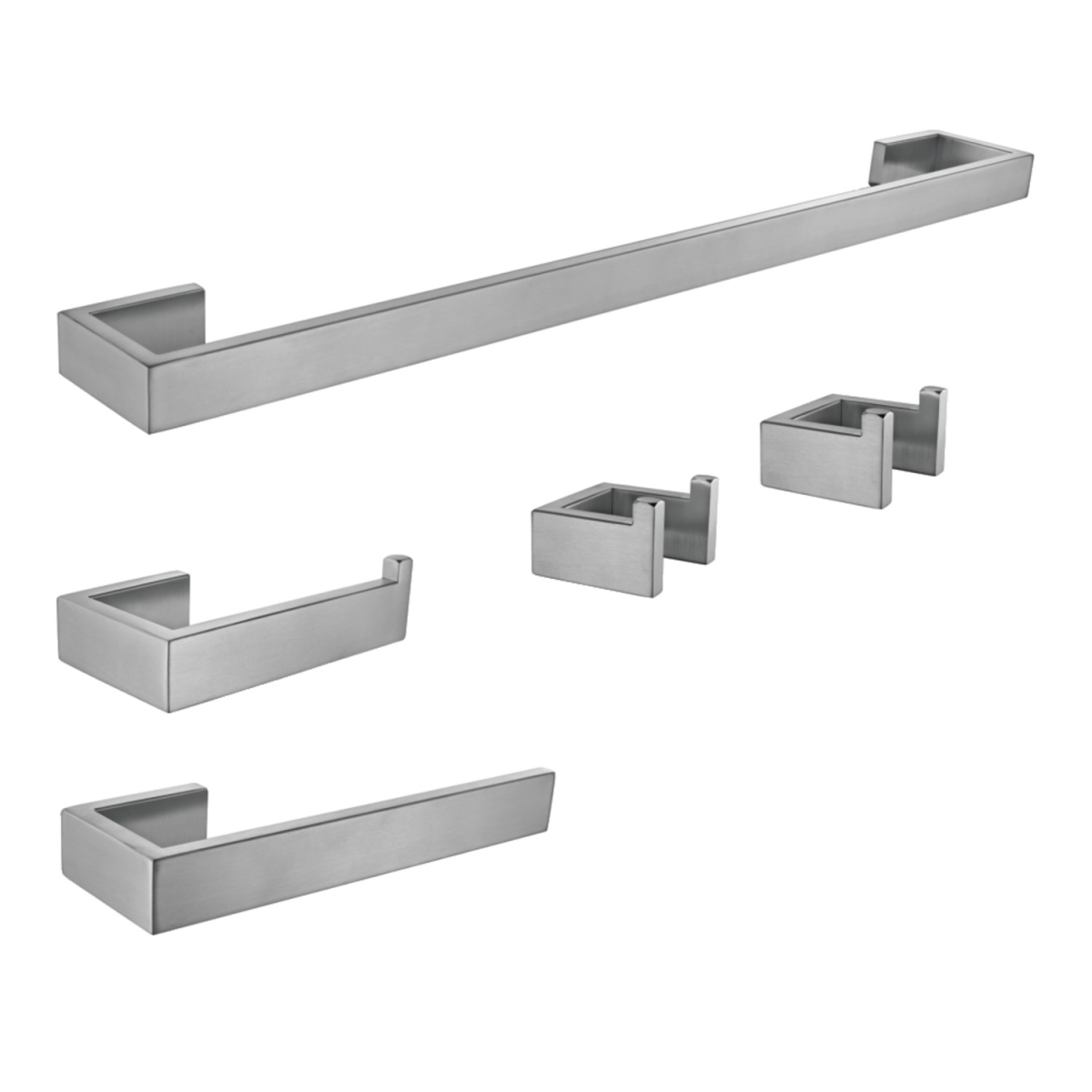 Lasdun Bathroom Accessory Set, Brushed Nickel - 5 Piece