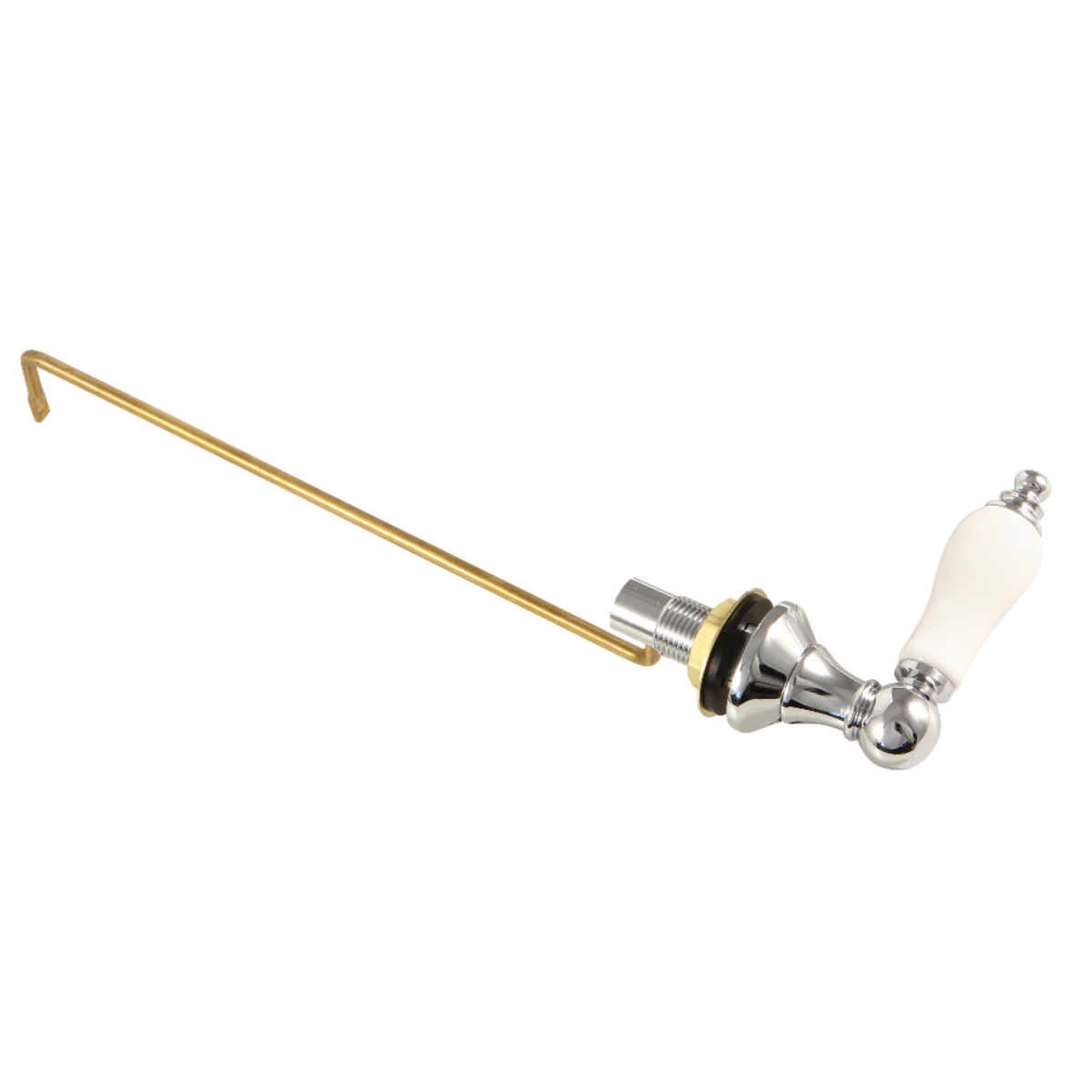 Victorian Toilet Tank Lever with Porcelain Handle, Polished Chrome