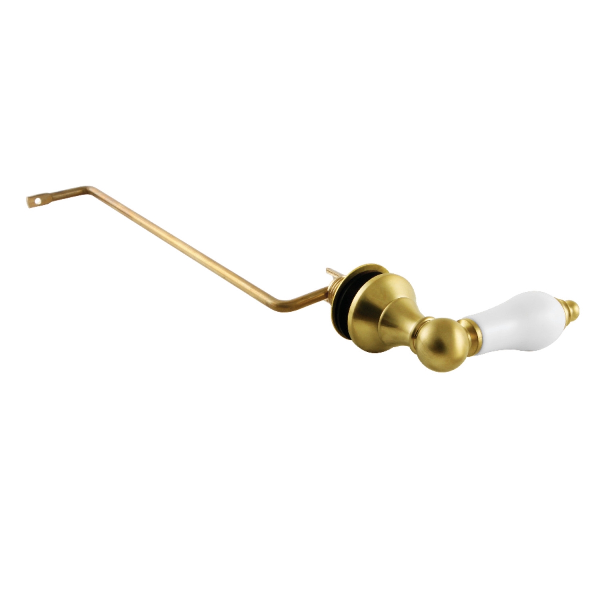 Victorian Toilet Tank Lever with Porcelain Handle, Brushed Brass