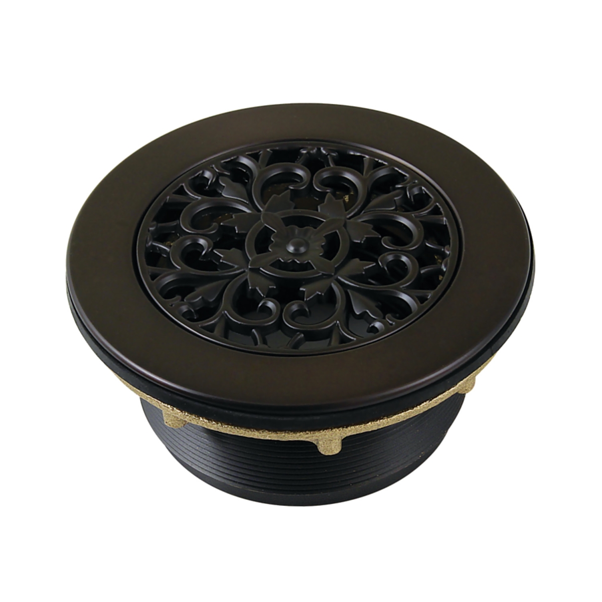 4.25 in. Watercourse Round Brass Shower Base Drain, Oil Rubbed Bronze