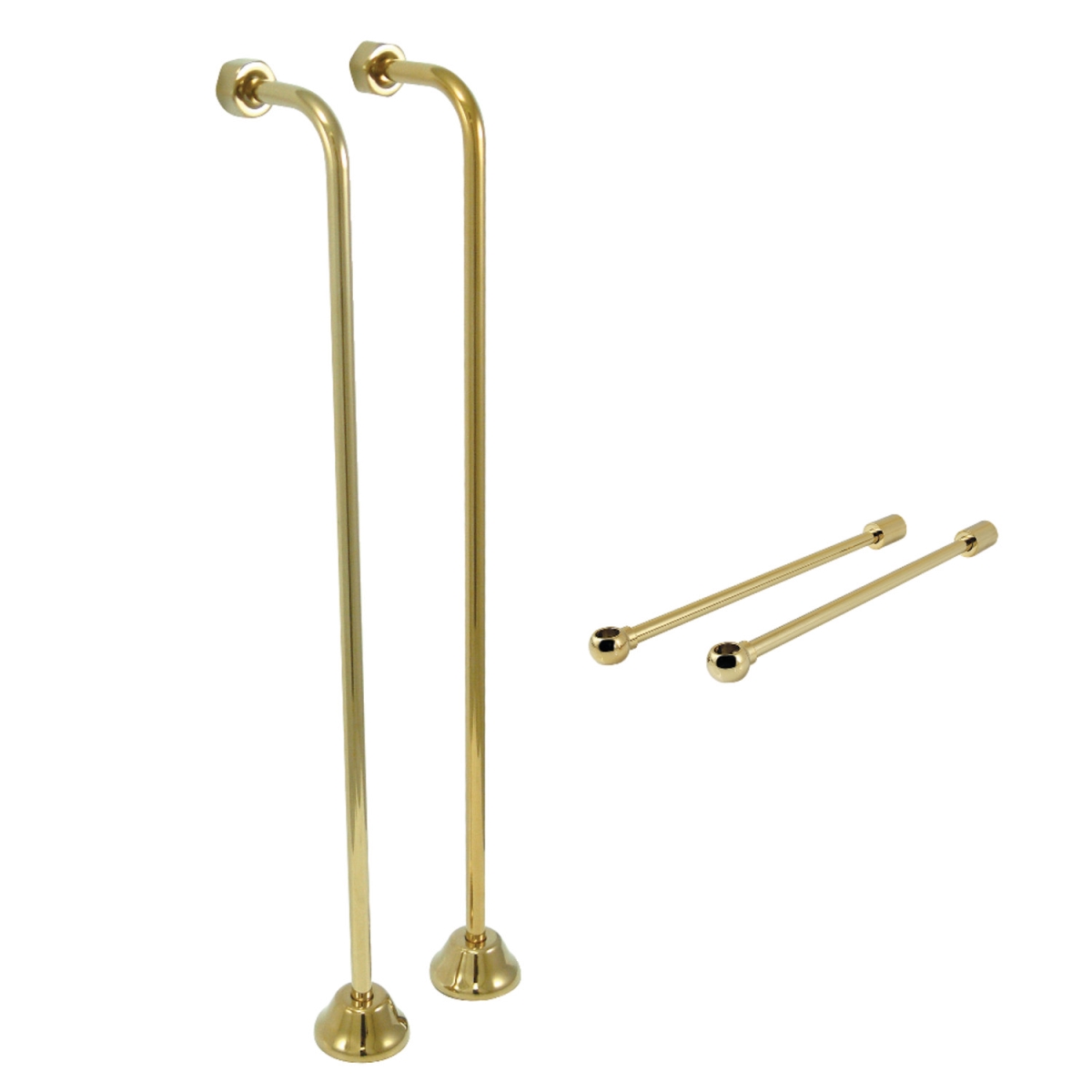 Vintage Single Offset Supply Line with Wall Bracket Combo, Polished Brass