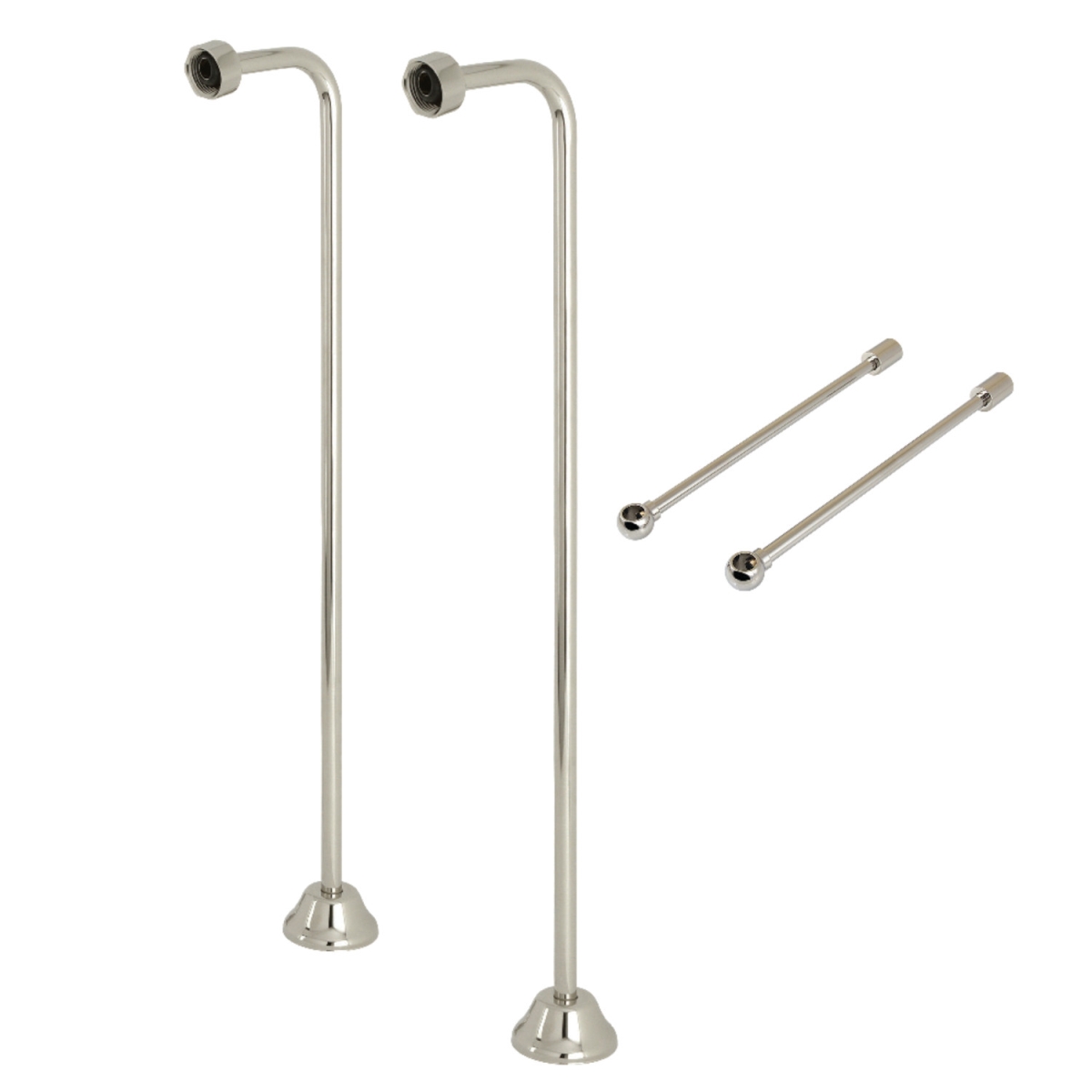 Vintage Single Offset Supply Line with Wall Bracket Combo, Polished Nickel
