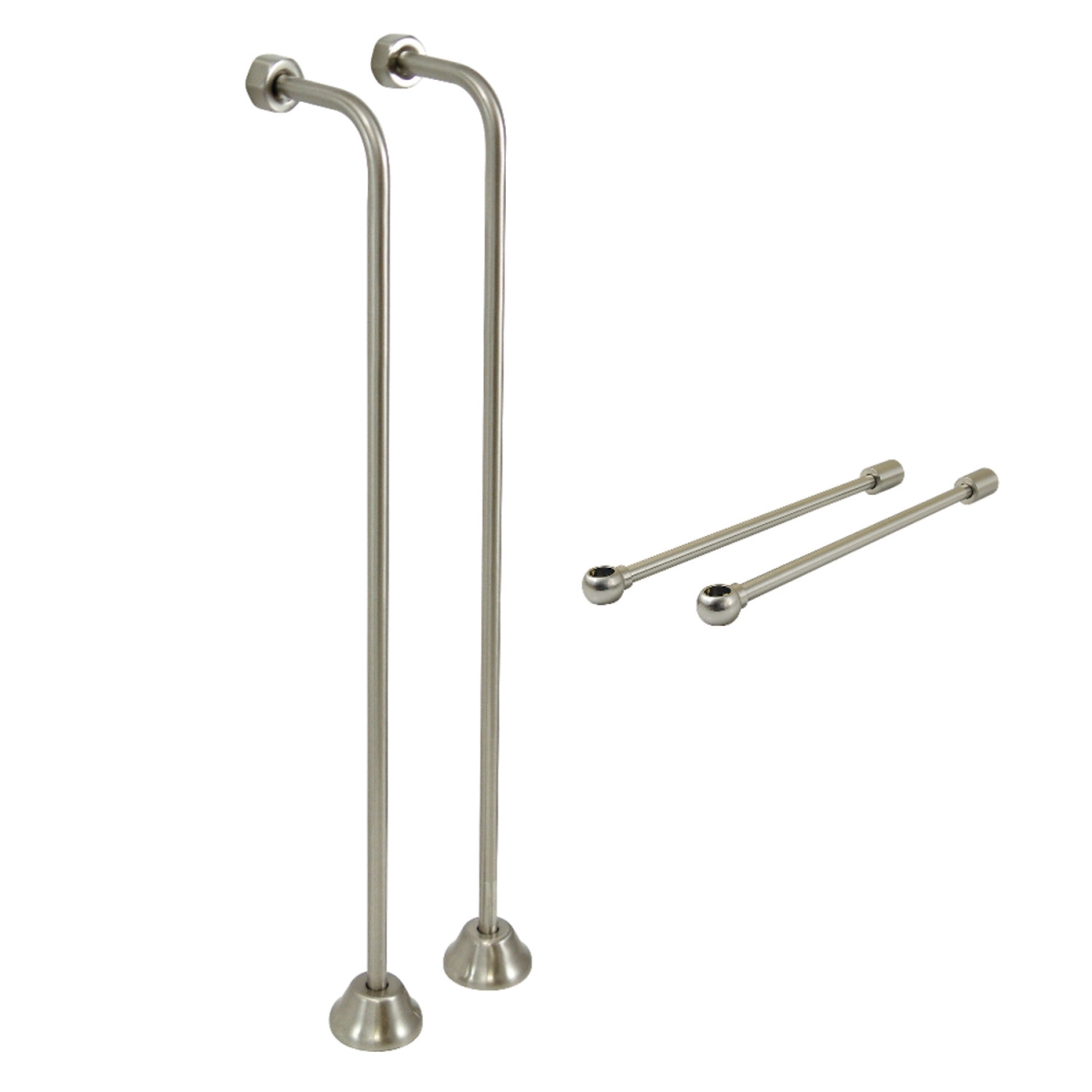 Vintage Single Offset Supply Line with Wall Bracket Combo, Brushed Nickel